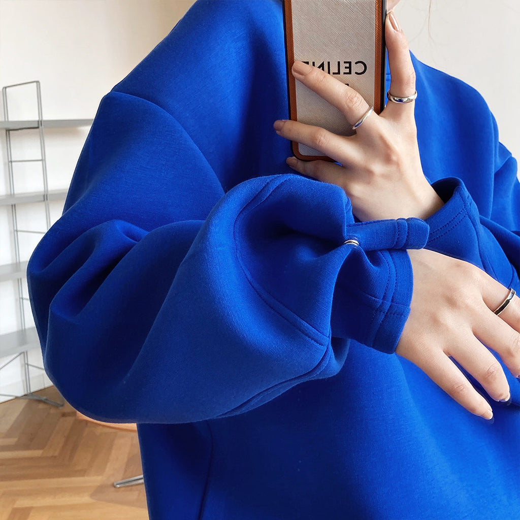 Stylish space cotton sweater spring and autumn thin design sense loose ins lazy wind air layer top