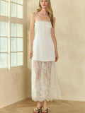 Sexy pure desire satin suspender skirt fashionable simple lace dress