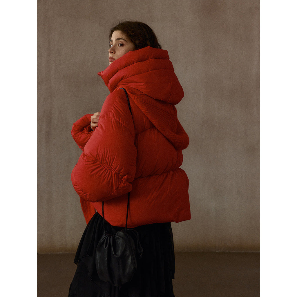 Hooded Warm Super Soft Light Gutless Puff Short Simple Commuter Down Jacket