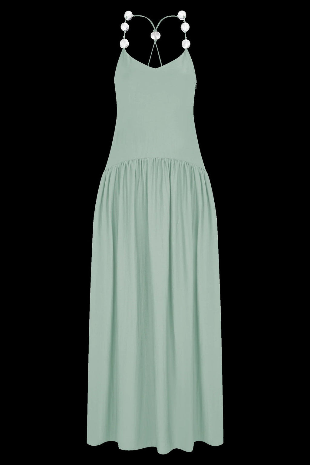 Fashion temperament Elegant V-neck beaded suspender skirt waist backless sexy dress