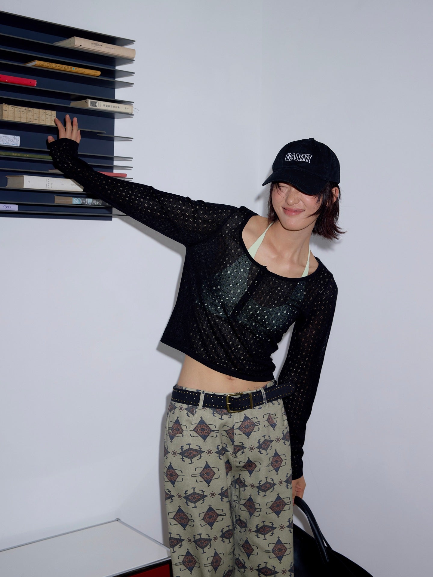 Tencel linen hollow short knitted sweater Spice girl stacked top