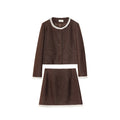 Women's Chanel-Style Lace Spliced Jacket & Mini Skirt Two-Piece Set