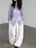 Korean simple texture glossy see-through shirt women's summer new sunscreen pearlescent cardigan jacket