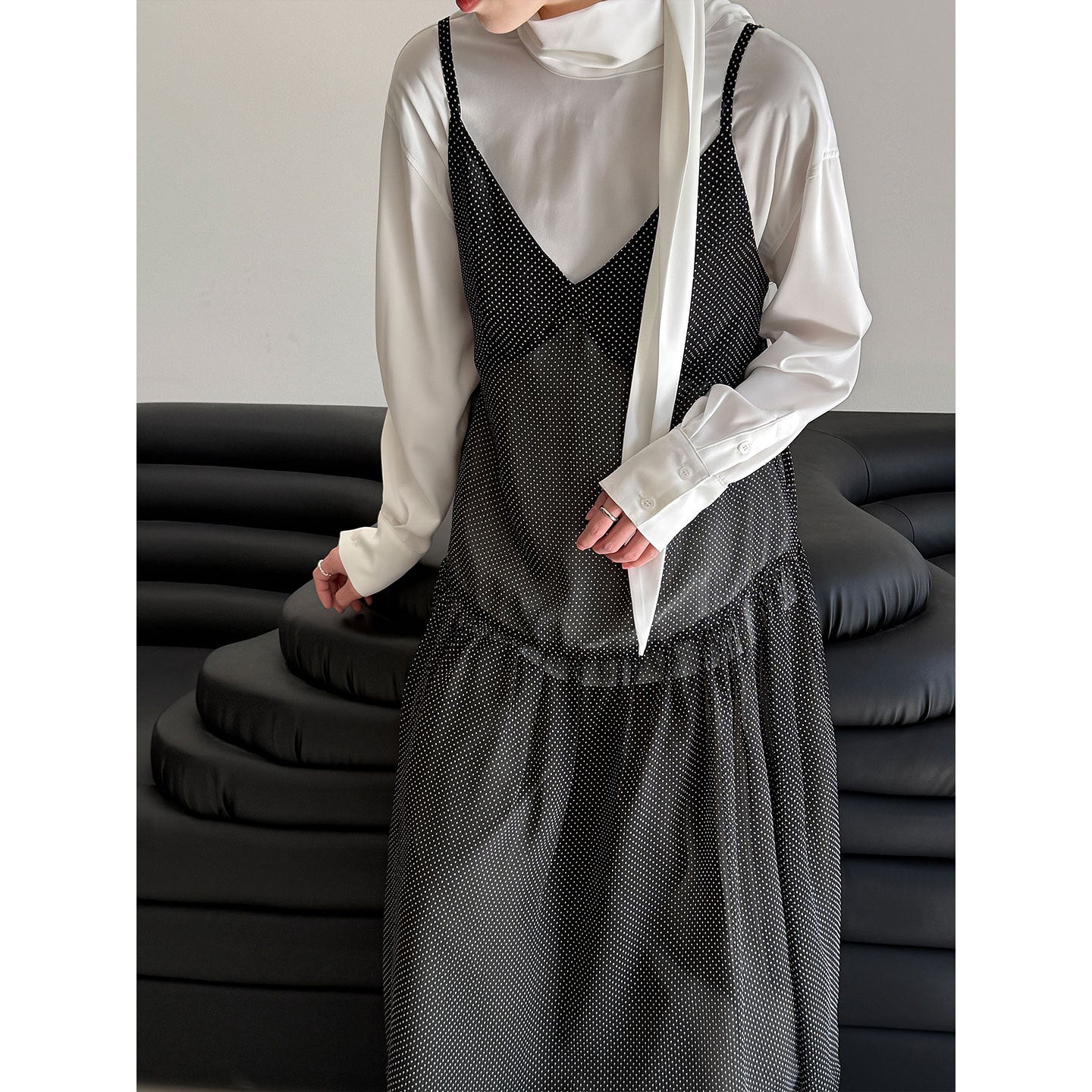 French light ripe satin streamer shirt women's early spring new high-end temperament shirt