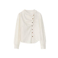 Irregular design waist lapel long-sleeved shirt