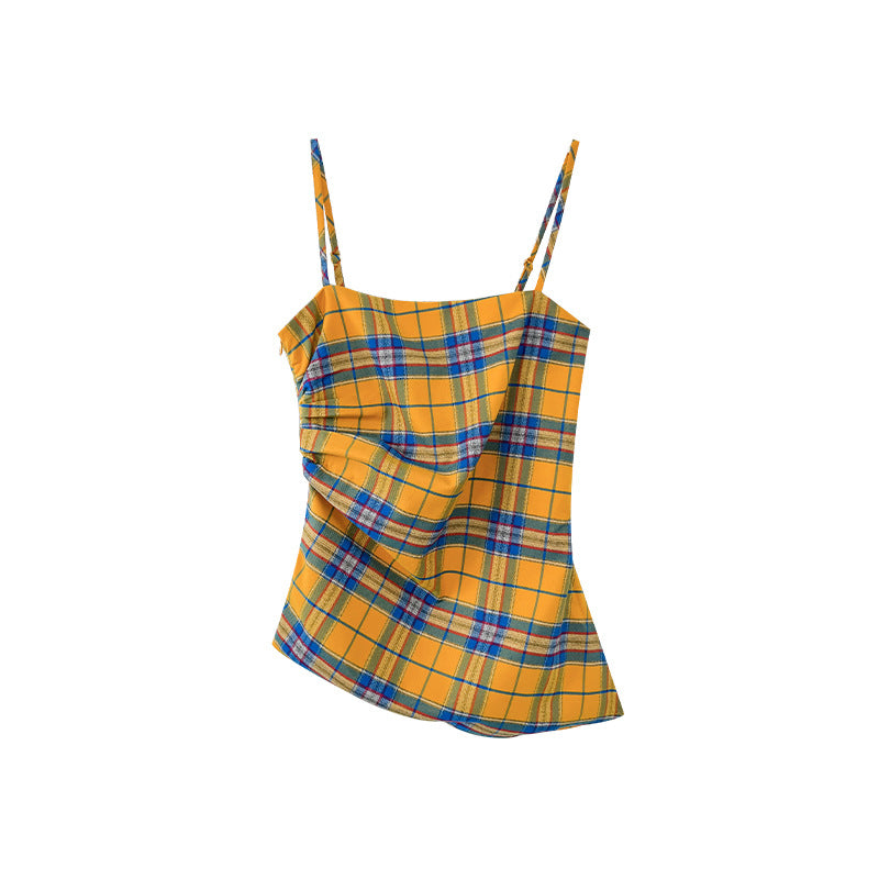 Dopamine Sweet Suspender Vest Over Reduced Age Checked Top