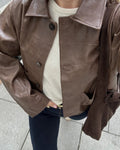 Popular retro locomotive leather jacket