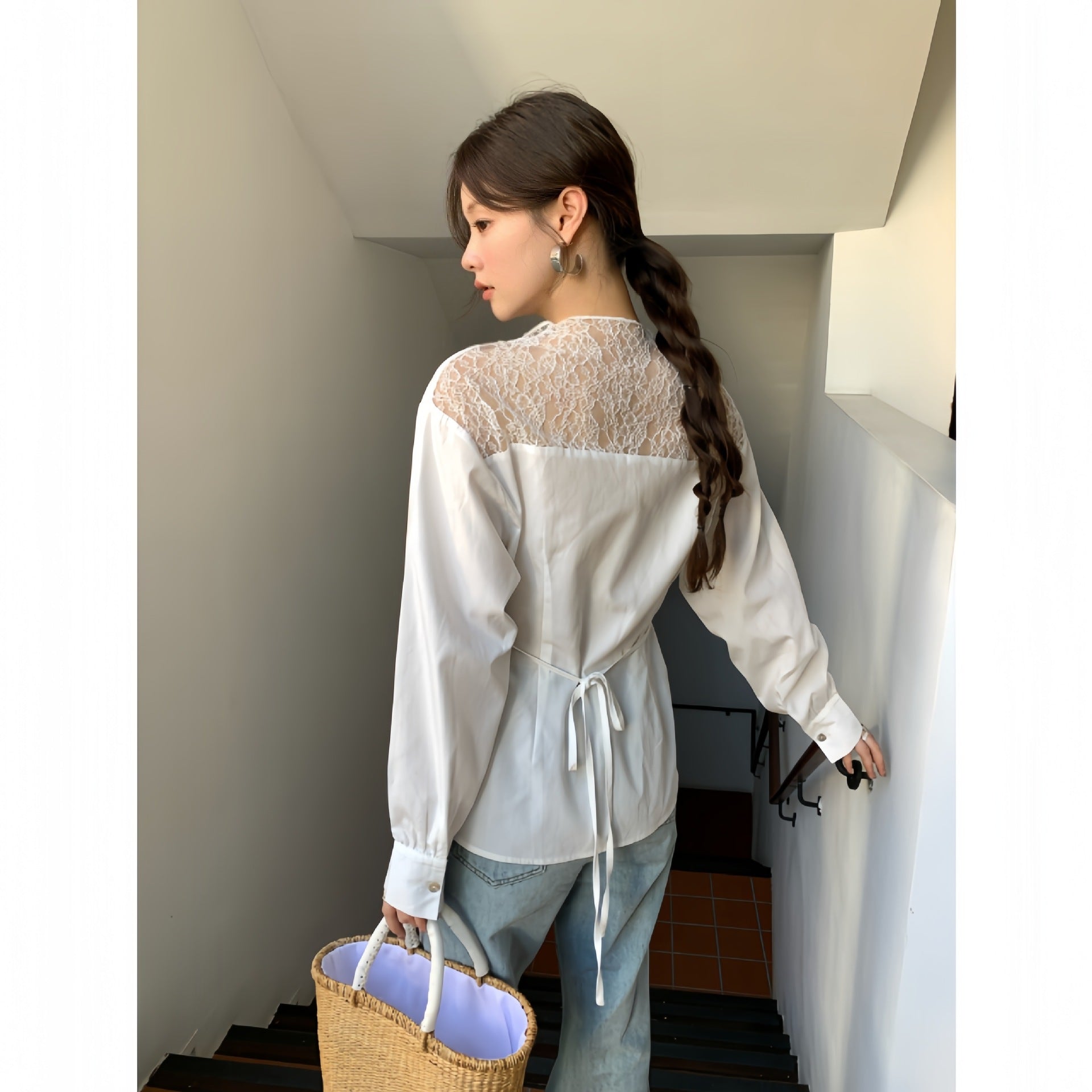 French Lace Trim Cardigan