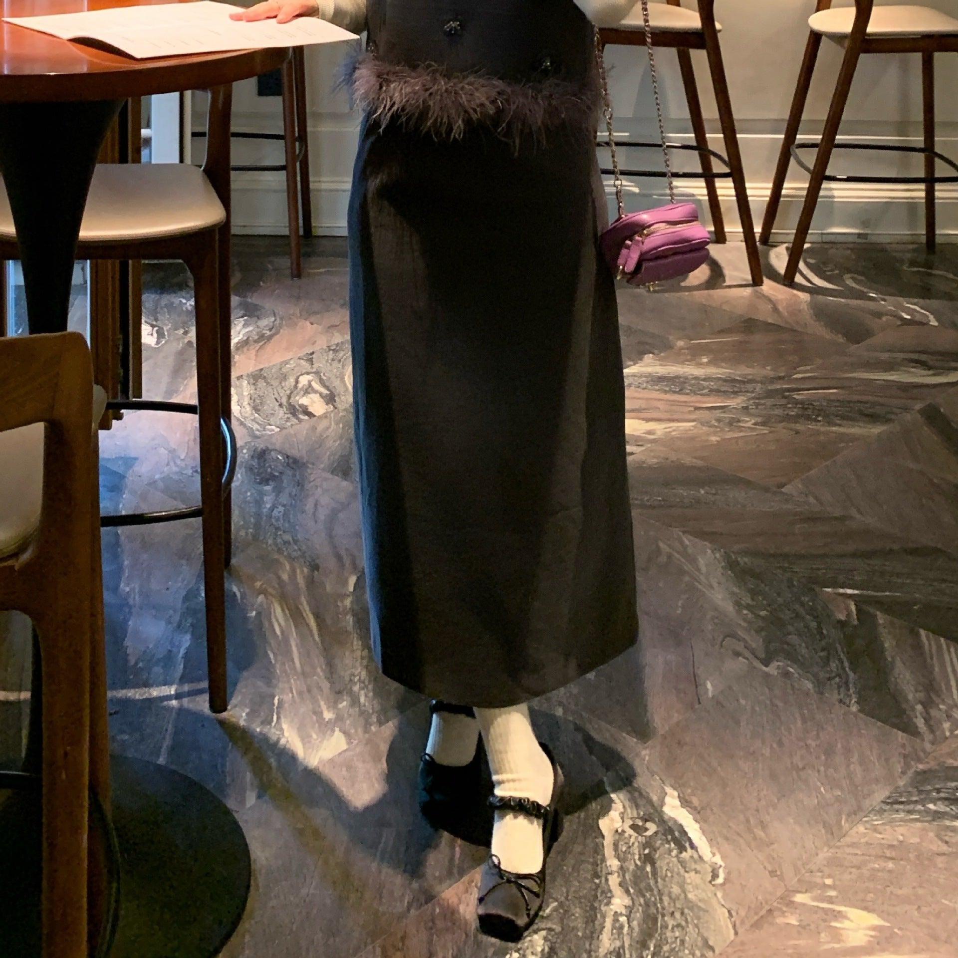 Skinny long high-waisted split-ended temperament skirt
