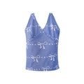 Spice Girl Slim Fit Bow Printed Neck Vest Women's Suspender