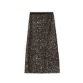 Temperament Annual Meeting atmosphere Skinny heavy industry sequined skirt