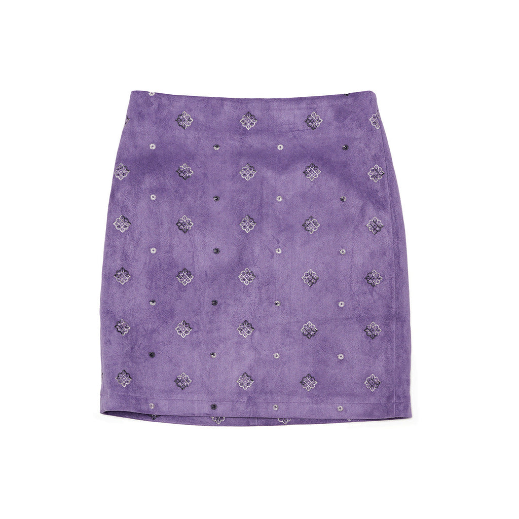 Winter new casual high-waisted suede classic embroidered versatile short skirt