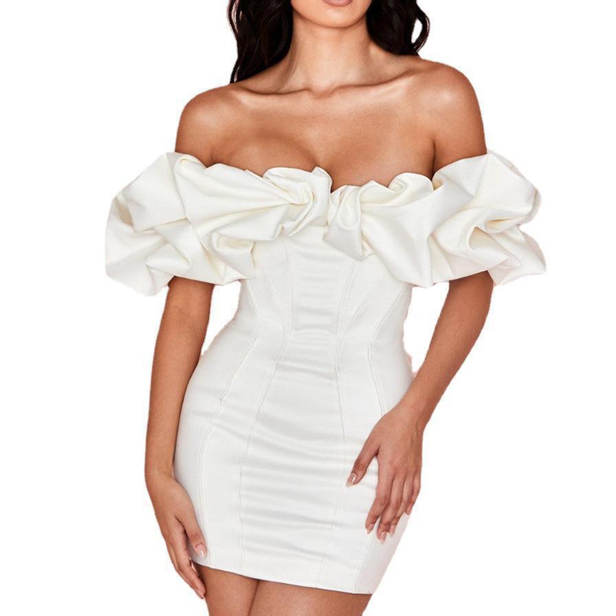 Off-Shoulder Ruffle Mini Dress