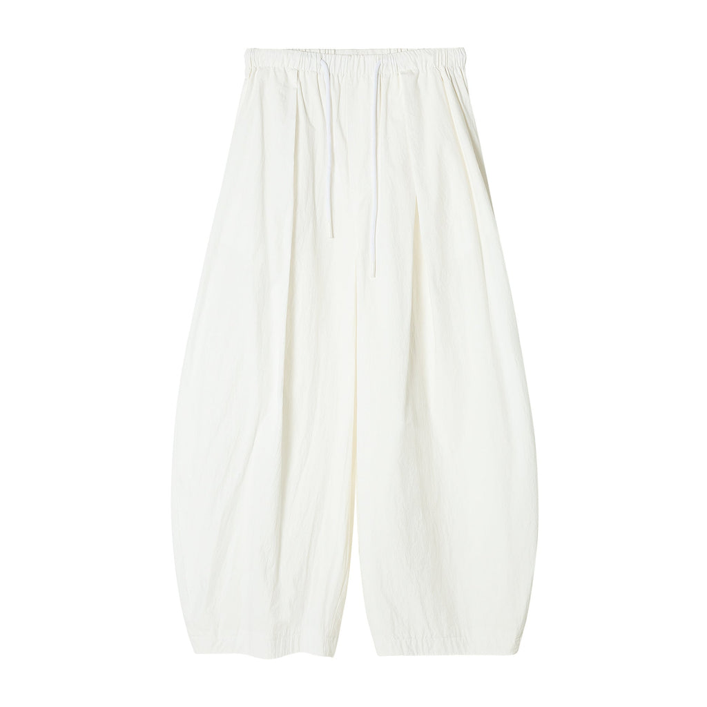 Autumn new relaxed paper wrinkle texture drawstring scimitar casual pants