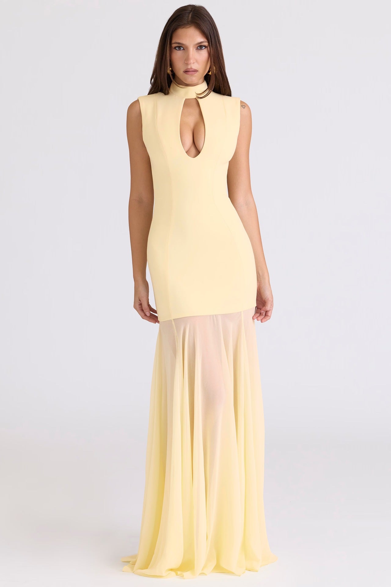 Fashion gauze splicing hip skirt hollow French sexy Spice Girl dress