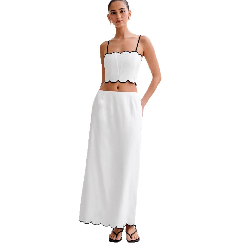 New fashionable sexy Spice Girl slim suspender top skirt set two-piece set