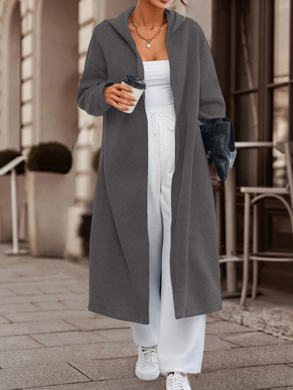 AliExpress Independent Station Autumn and Winter New Fashion Casual Commuter Long Cardigan