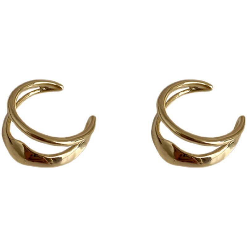 Retro geometric ear clips without ear piercings Temperament Fashion personalized ear bone clips 202 years trendy earrings