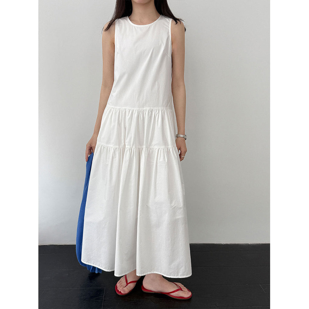 Korean design sleeveless vest dress spring new seaside vacation style long skirt