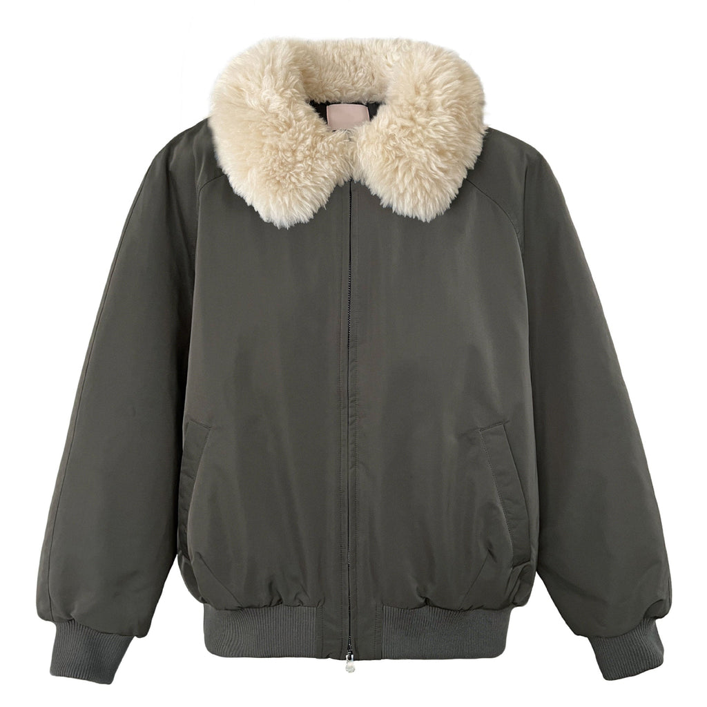 Korean warm fur collar padded jacket women's winter design versatile jacket cotton jacket top 89002