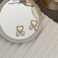 Pearl Love Ear Buckle Simple Versatile Fashion Earrings Light Luxury Temperament Niche Design Earrings
