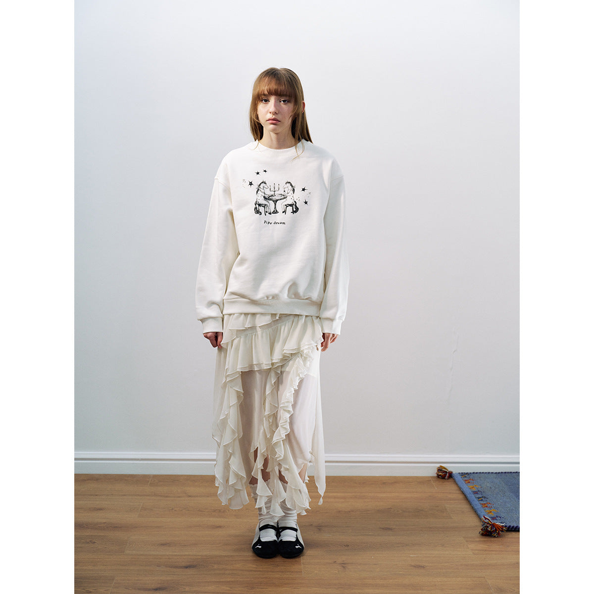 Spring new casual irregular easy solid color versatile medium and long skirt