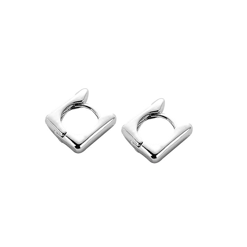 Simple and cold wind geometric earrings niche design high sense fashion small K gold ear buckle stud earrings jewelry