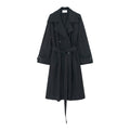 Spring new design double-breasted corner-cut sleeves satin lightweight trench coat