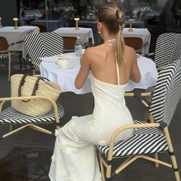 Stylish and sexy three-dimensional flower knitted hip skirt seaside vacation dress