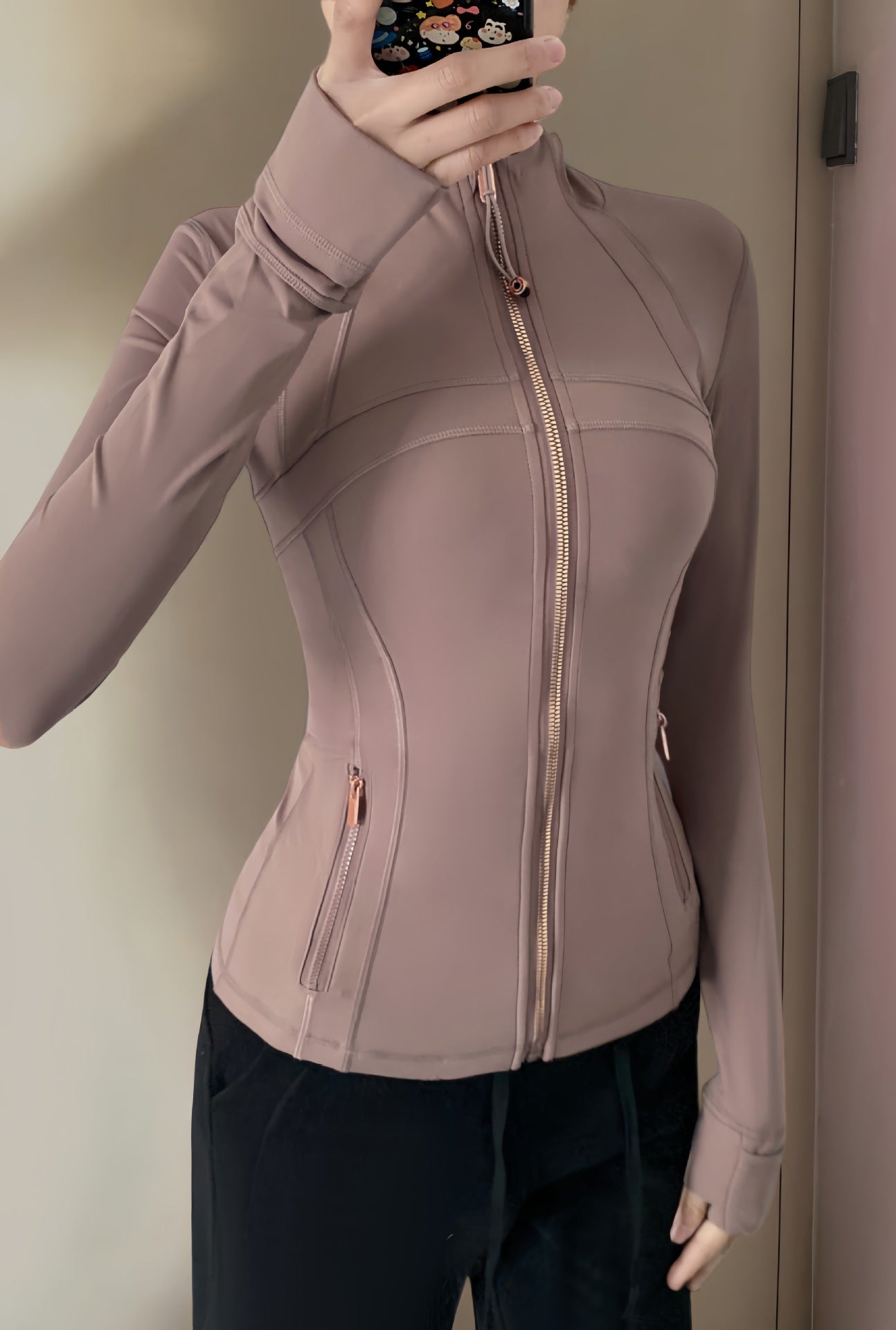 Yoga Jacket Women Long Sleeve Zip-Up Breathable Sports Fitness Top