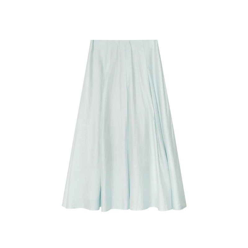 Fairy light Tencel drape high waist a word skirt