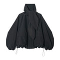 Spring new design sense removable lace-up crew neck jacket drawstring jacket