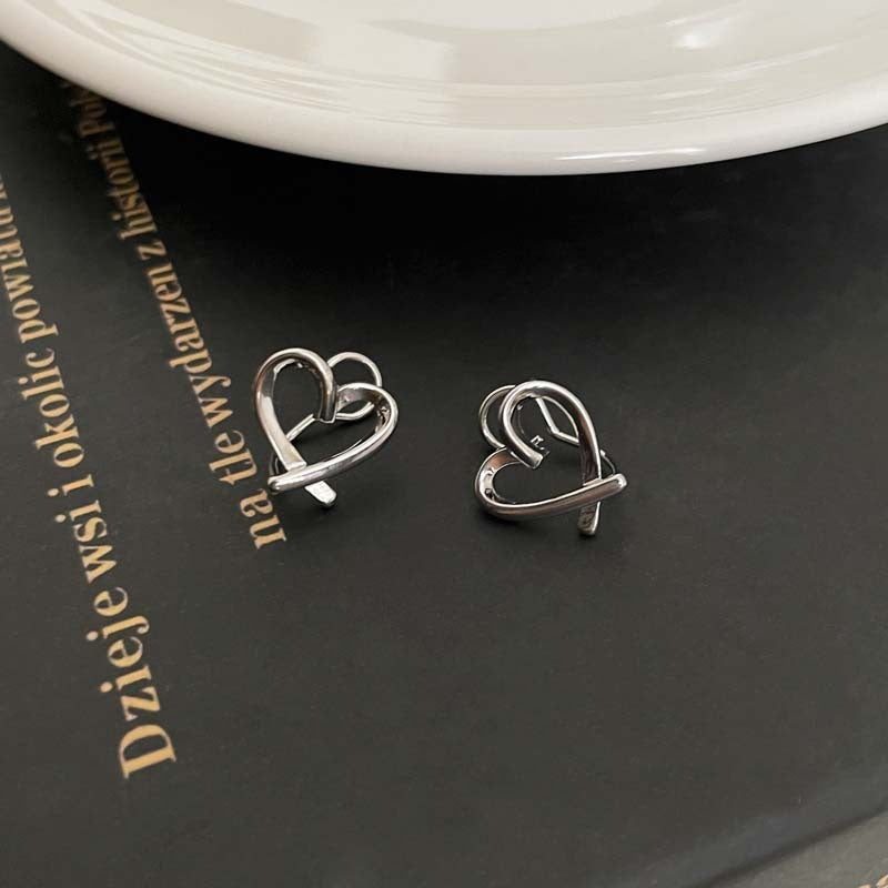 Premium sense metal mosquito coil disc loop earrings French ear clips can be worn without ear piercings, earrings are simple, fashionable and versatile