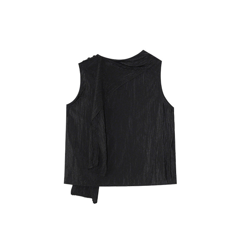 Temperament perspective sexy Tencel chiffon shirt