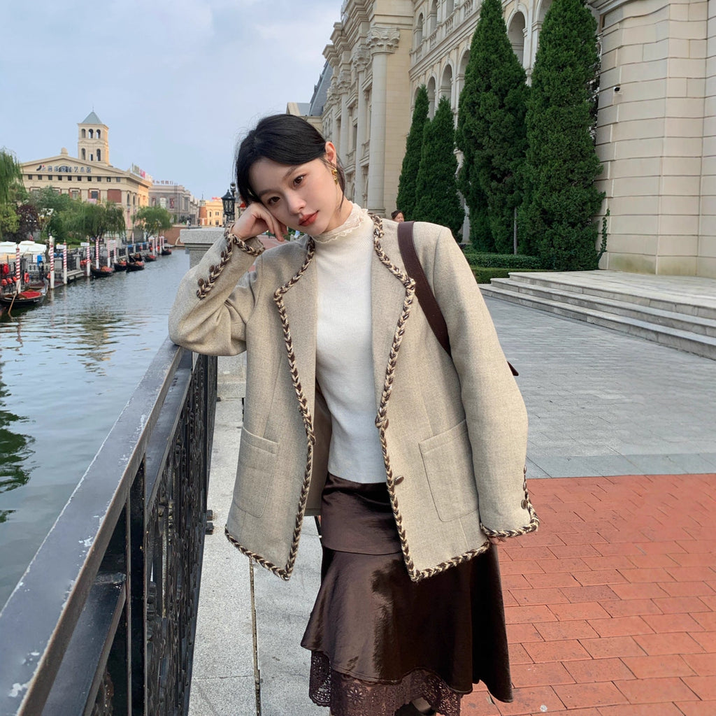 Simple ins cold wind commuter blazer