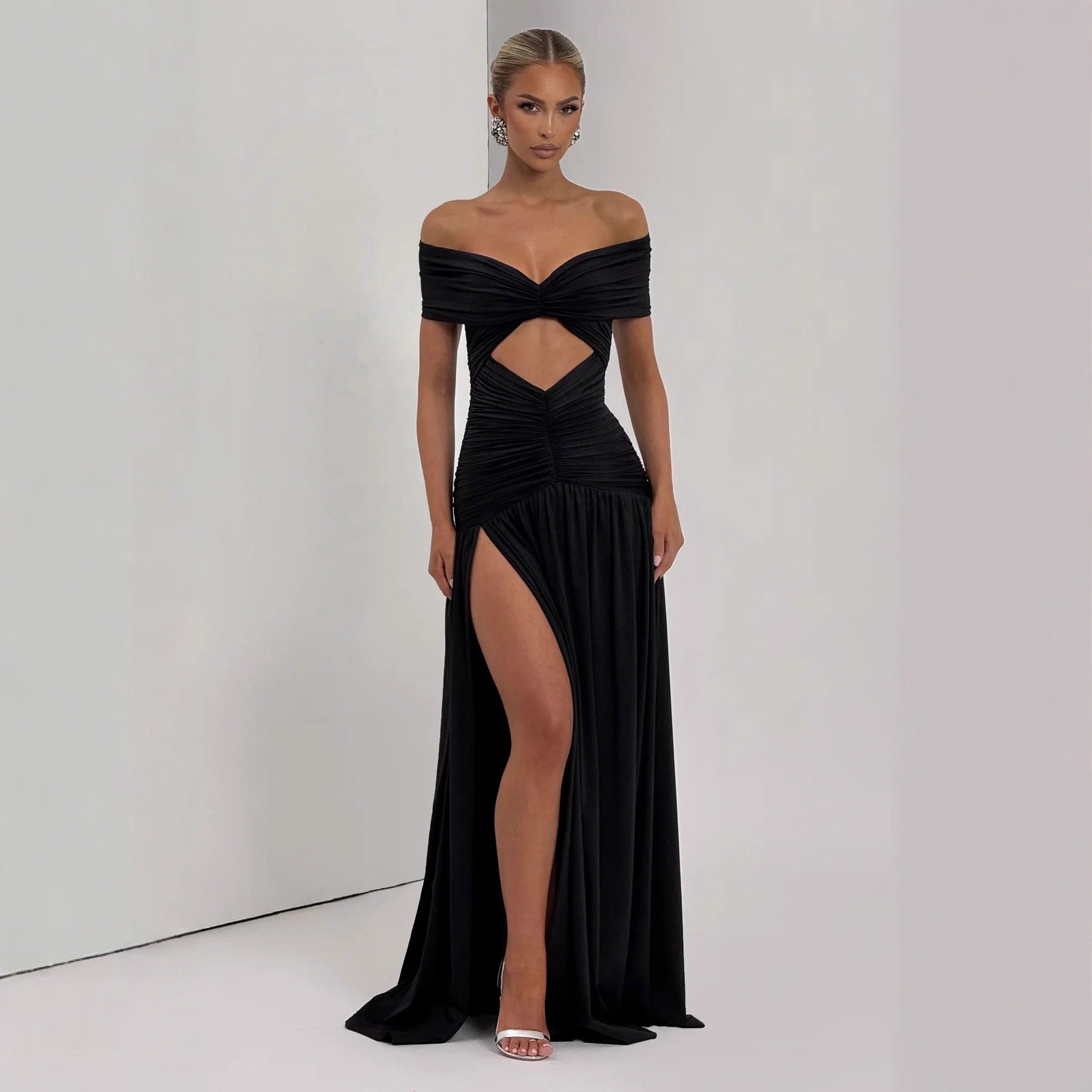 Stylish sexy bandeau dress backless slim dress
