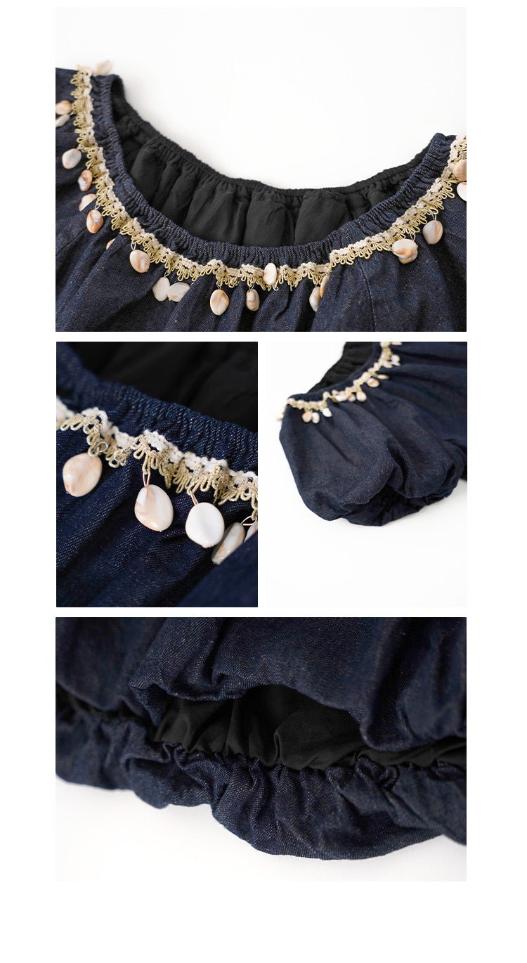Fashion temperament pants two-piece denim suit