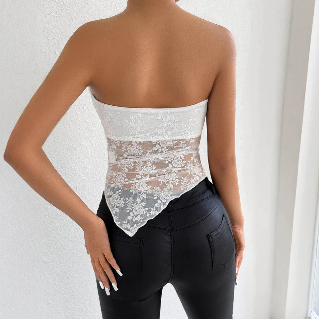 Off-Shoulder Lace Tube Top
