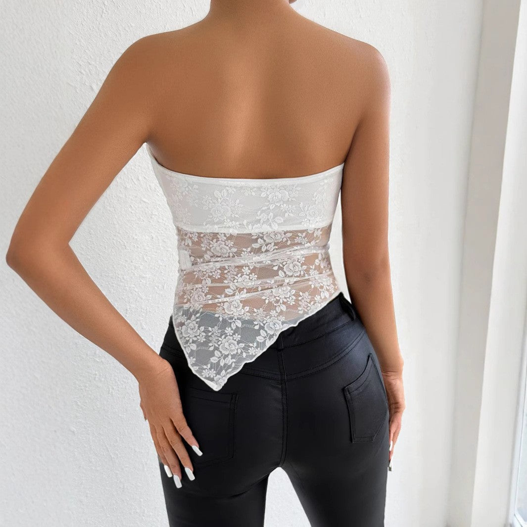 Off-Shoulder Lace Tube Top