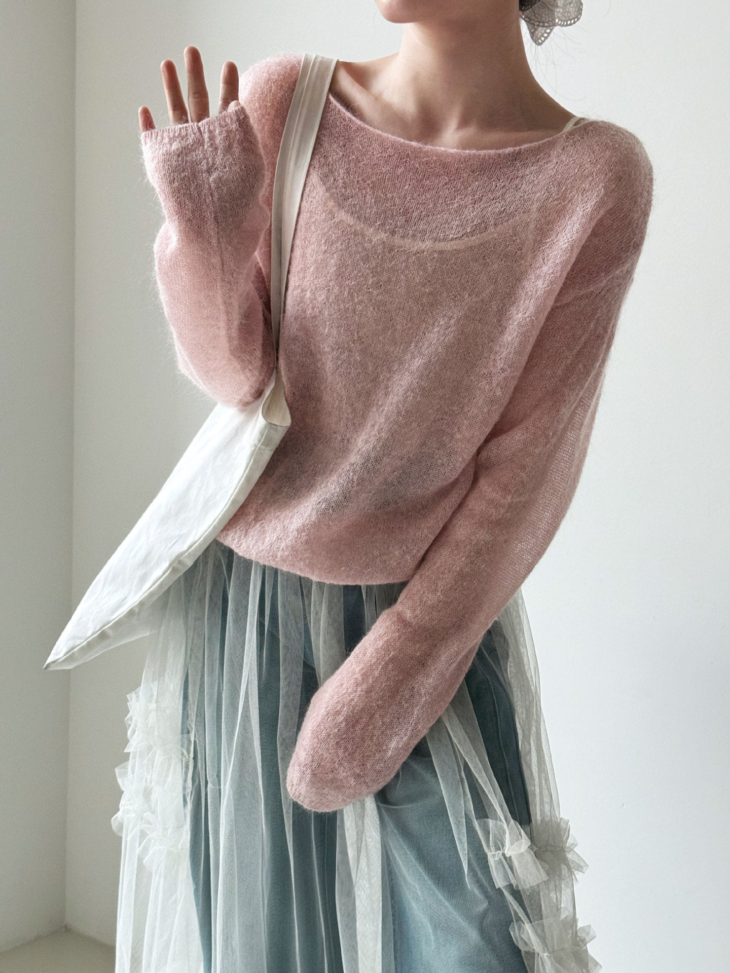 Gentle mohair lazy sweater women's 26 early spring new Korean soft waxy wool knitted sweater