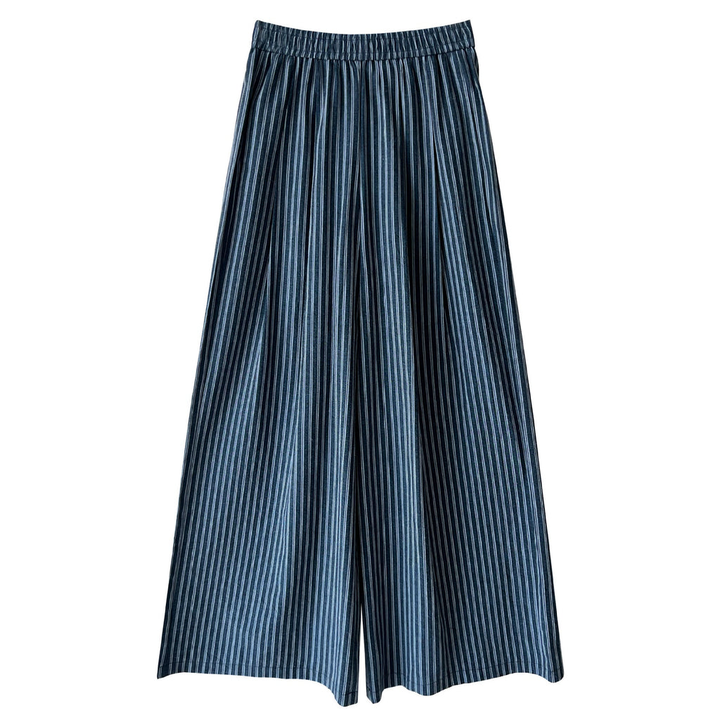 Korean vertical striped casual lazy wide-leg trousers women's spring and summer new loose straight-leg trousers