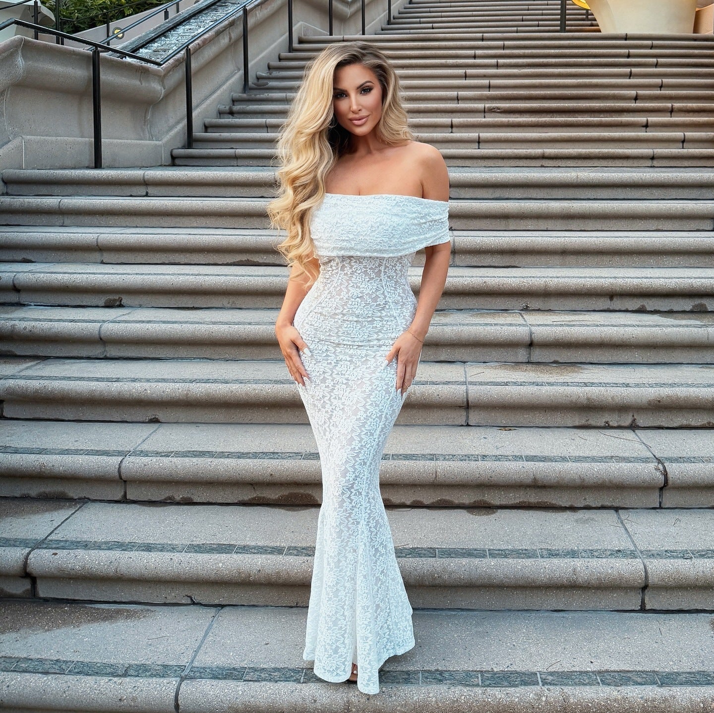 Lace one-shoulder dress backless sexy see-through bandeau skirt