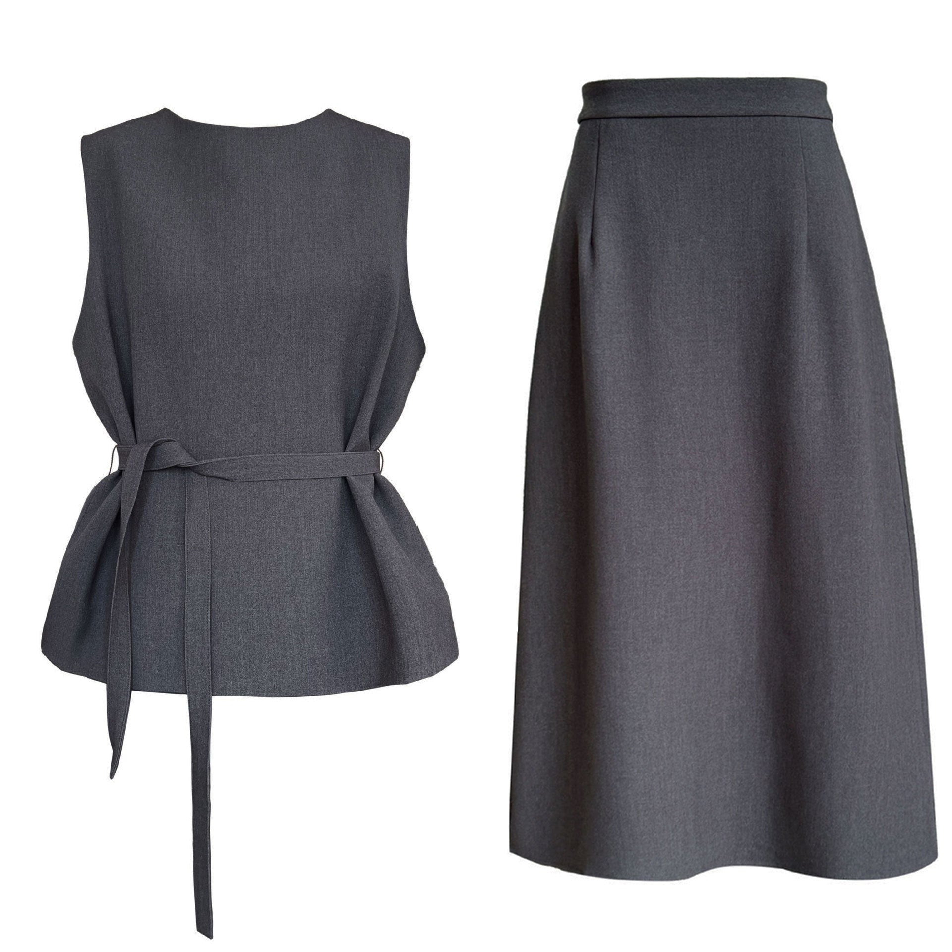 French suit vest skirt two-piece set