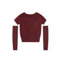 Sweet age-reducing embroidered bow sleeve sweater