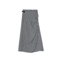 Chessboard plaid waist buckle design slim high waist skirt