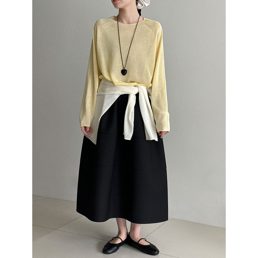 Commuting high-end bud skirt for women, elastic waist covering hips and thin A-shaped skirt in early spring