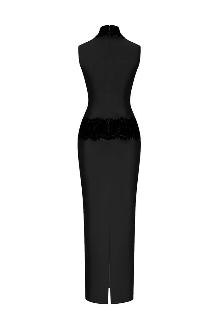 Sexy backless slim split dress