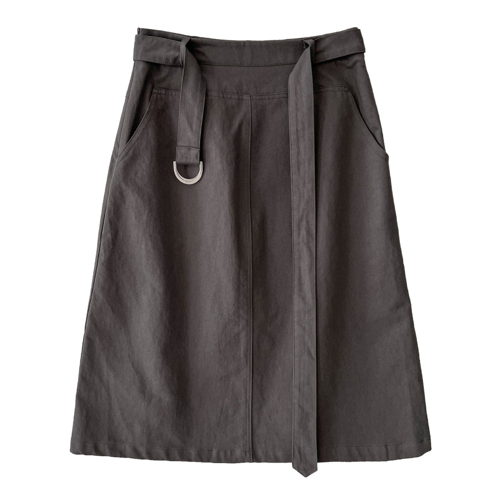 Korean high-waisted hip-wrapped buckle skirt for women's 26 early spring new commuting intelligence and thin A-word skirt