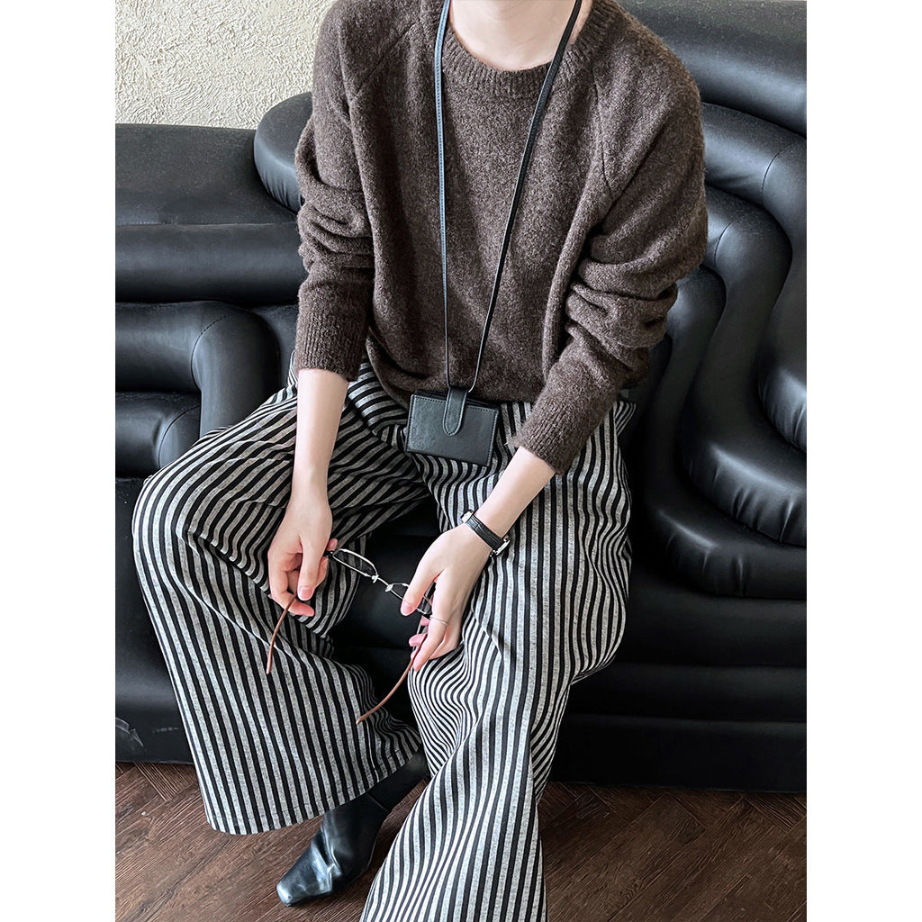 Vintage slack mopping wide-leg pants
