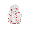 Sweet Polka Dot Tencel Neck Lace-Up Vest Chiffon Shirt